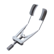 Lieberman Speculum, 17mm Solid Blades, Angled 45 Degrees For Temporal Use, Adjustable Lid Tension, Thumb Screw Control, Overall Length 3.3" (84mm) E4065 AS,E4065 AS